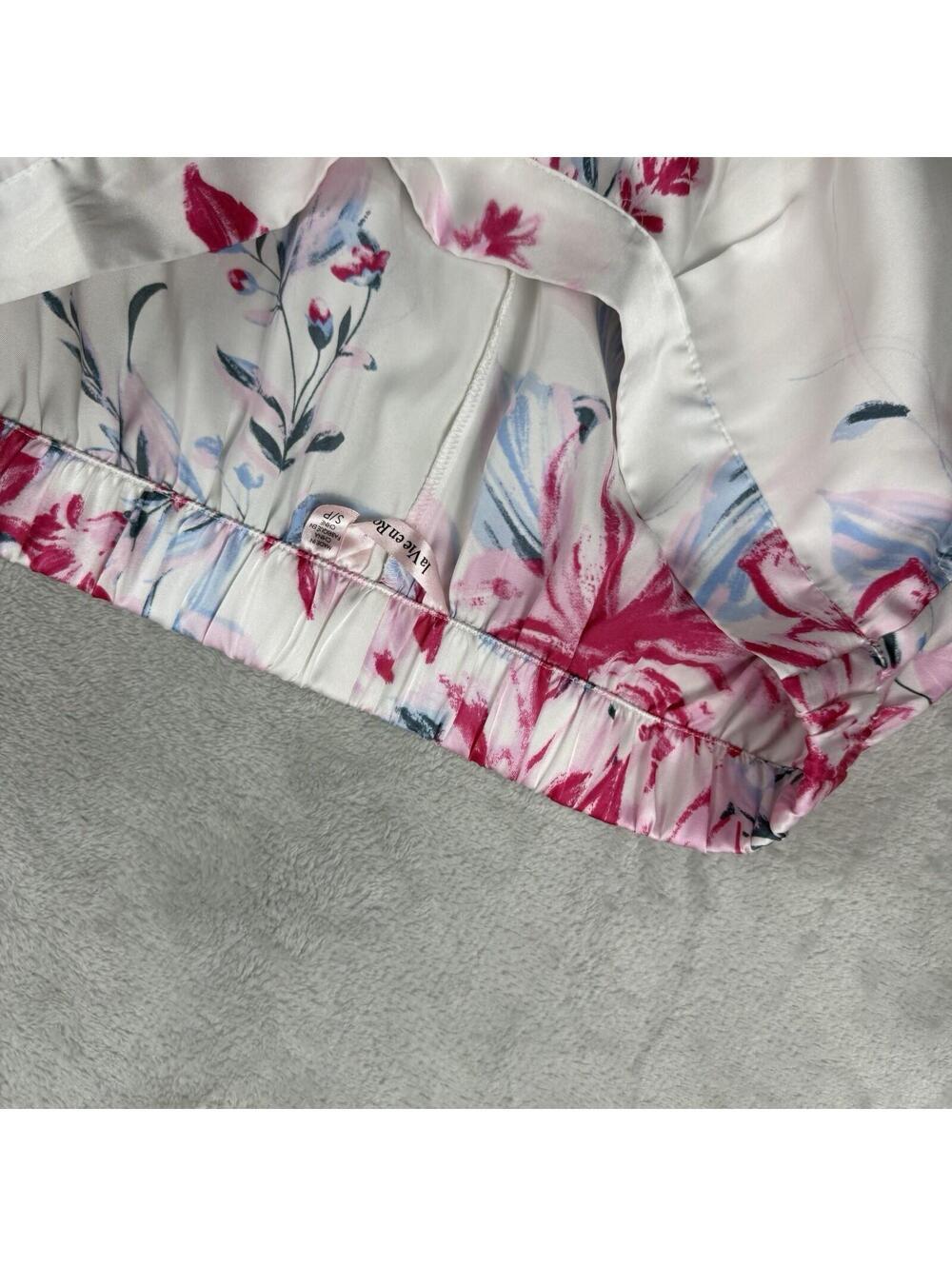 La Vie En Rose Pajama Set Womens Small Floral Satin Cami Top Shorts Sleepwear - Picture 8 of 11